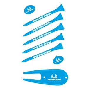 Leaderboard Pak - Polybag With Five 2 3/4" Tees, 2 Ball Markers And 1 Divot Repair Tool