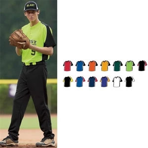 Blast (r) - S- X L - Adult 3-color Design Jersey With Raglan Sleeves And Contrast Piping. Sold Blank