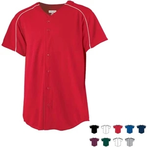 S- X L - 100% Polyester Performance Button Front Baseball Jersey. Sold Blank