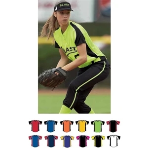 Blast (r) - S- X L - Ladies 3-color Design Jersey With Raglan Sleeves And Contrast Piping. Sold Blank
