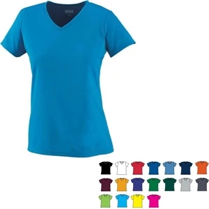 S- X L - Ladies Wicking T-shirt; 100% Polyester Wicking Knit. Sold Blank