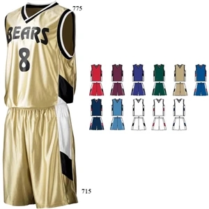 2 X L - Adult Tri-color 100% Polyester Dazzle Fabric Game Short. Sold Blank