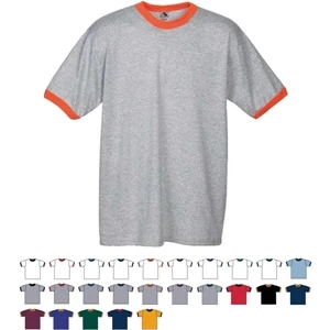 Ringer - White 3 X L - Adult Ringer T-shirt With Contrast Color And Cuffs. Sold Blank
