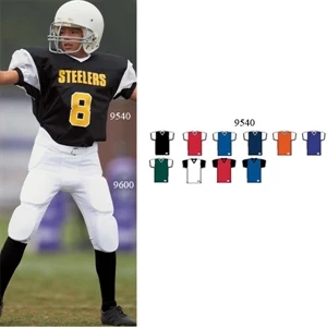 Red Zone - Youth Polyester Diamond Mesh Body Jersey With V-neck Collar. Sold Blank