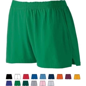 Girls Heavyweight 50% Polyester/50% Cotton Jersey Knit Short. Sold Blank