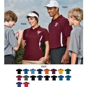 S- X L - Adult Sport Shirt With Wicking Interlock Dot-textured Fabric Design. Sold Blank