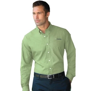 Classics - 2 X L - Men's Nailhead Textured Broadcloth Shirt With Wrinkle-resistant Finish
