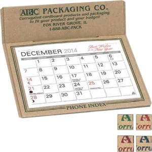 The Forest - Raw Chipboard Desk Calendar With Full Year Calendar Printed On Back