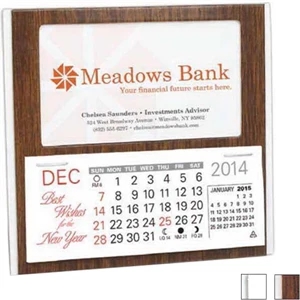 The Woodridge - Desk Calendar With Monthly Date Pad And Business Card Window, Blank