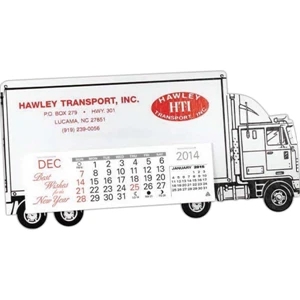 Tractor Trailer - Standard Truck Shape Desk Calendar With Black Trim And Tires