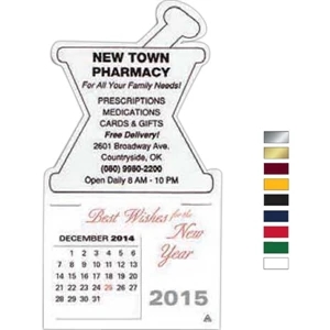 Easy Stick (tm) - Mortar And Pestle Shape Self Adhering Calendar With 13 Month Pad