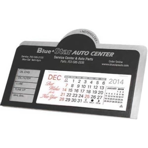 Daytona - Desk Calendar With Service Record Area And Attaches To Auto Visor