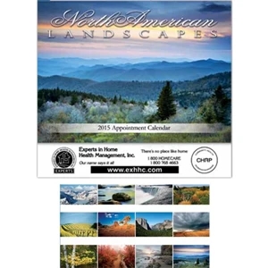 Landscapes Of North America - Stapled Wall Calendar. 10 1/2" W X 17" H (open), 9 1/2" H (closed)
