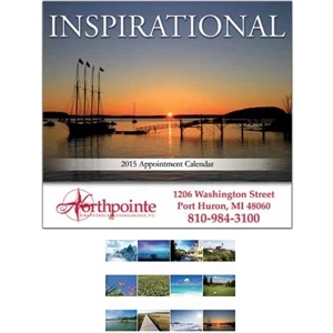 Inspirational - Stapled Wall Calendar. 10 1/2" W X 17" H (open), 9 1/2" H (closed)