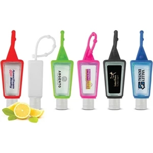 Travel Size 1 Oz. Hand Sanitizer With Removable Silicone Carabiner Case