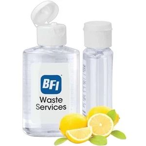 Citrus Scented 2 Oz Travel Gel Hand Sanitizer In A Clear Bottle With A Flip Top Lid
