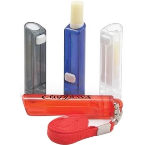 Natural Mint Flavored Slider Lip Balm With Attached Lanyard - Closeout Item