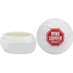 Natural Mint Flavored Lip Balm In A Golf Ball Shaped Container With Spf15 Protection