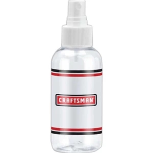 Empty Clear Bottle With Choice Of Secure Push Top Lid Or Spray Top, 4 Oz. Bottle