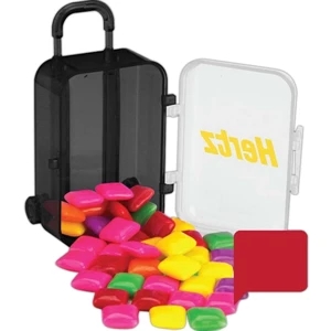 A Fills Option - Luggage Bag Shaped Candy Container. Clear Top With Black Base