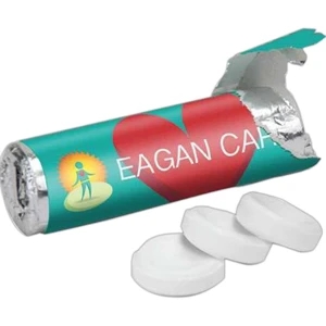 Mint Candy Roll Contains 12 Mints That Are Wrapped In Wax Paper And Foil