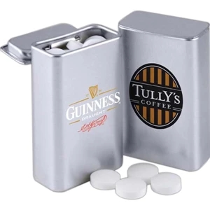 Mints - Silver Pocket Tin With Hinged Lid And Your Choice Of Candy Fills