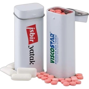 B Fills - White Tall Tin With Hinged Lid Makes It Easy To Carry And Dispense
