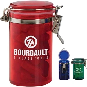 Corporate A Fill - Round Plastic Candy Jar With Clasp And Many Candy Available
