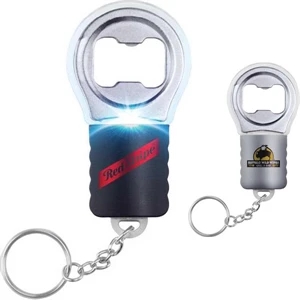 Light Up Bottle Opener With Key Chain. Batteries Included And Installed