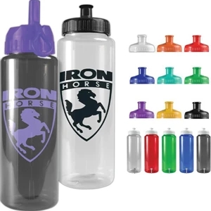 Personal Refillables (tm) - Transparent Sports Bottle, 32 Oz. Made Of Reusable And Recyclable Pete