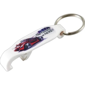 Beverage Opener Key Ring, Opens Bottles And Pop Top Cans, Digital Imprint