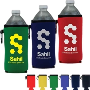 Bottled Water Holder, Fabric Foam Insulator With Black Trim, Holds A 16 Oz. Bottle