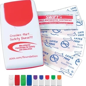 First Aid Kit, Slim And Convenient With A Flip Top Lid, Bandages And Antibiotic