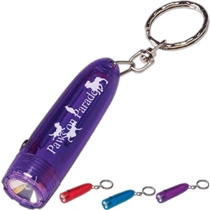 Bullet Shaped Key Chain Flashlight. Bright White Light Bulb/battery Included