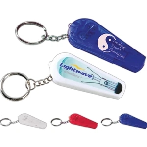 Whistle And Flashlight Combination On Key Ring. Red Led Light/battery Included