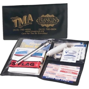 Glove Compartment Kit In Folding Vinyl Case With Key Light, Distress Flag And More