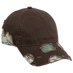 Two Tone Camouflage Cotton Twill Superior Garment Six Panel Pro Style Cap. Blank