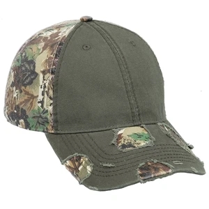 Six Panel Superior Garment Washed Cotton Twill Pro Style Camouflage Cap. Blank