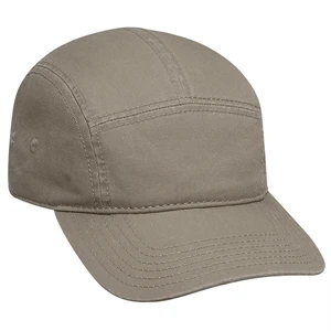 100% Cotton Superior Garment Washed Cotton Twill Five Panel Running Cap. Blank