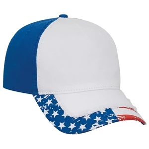 United States Flag Distressed Visor Superior Garment Washed Cotton Twill. Blank