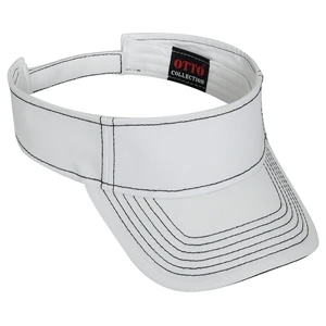 Sun Visor Superior Cotton Twill Sandwich Visor With Contrasting Stitching, Blank