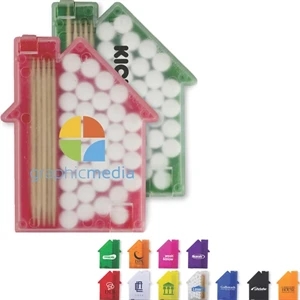Pick 'n' Mint (tm) - House Shape Combo Mints And Tooth Picks. Approximate 30 Mints And 10 Toothpicks