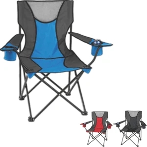 Signature - Folding Camp Chair Made Of Rip-stop Polyester And 600d Fabric. Includes Carry Bag