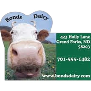 20 Mil Thickness - 2 1/8" X 2 7/8" - Gloss White Magnetic Material Shaped Magnets