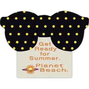 20 Mil Thickness - Sunglass Shape On 2-1/4" X 3" Magnet. Constructed Of Gloss White Magnetic Material