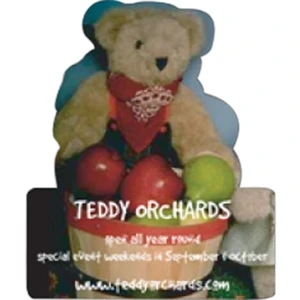30 Mil Thickness - Teddy Bear Shape Magnet Constructed Of Gloss White Magnetic Material