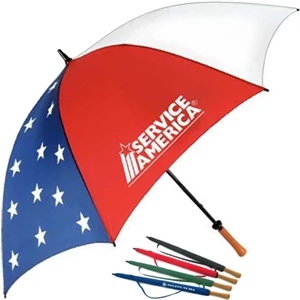 Patriot Golf (tm) - Umbrella With Patriotic Design And Fiberglass Construction, 62" Canopy Arc