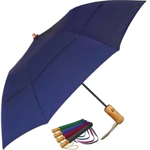 Vented Grand Traveler (tm) - Vented Folding Umbrella With Hexagonal Chrome Shaft, 46" Arc