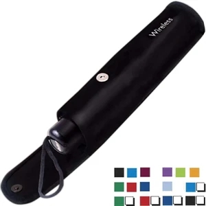 Executive Jr. (tm) - Folding Umbrella With Deluxe Black Microfiber Case