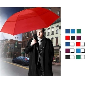 Vented Grand Practicality (tm) - Vented Folding Umbrella With Black Matte Finish Handle, 46" Arc